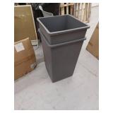 Grey Plastic Waste Bins - 25 Gallon Set of 2