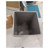 Grey Plastic Waste Bins - 25 Gallon Set of 2