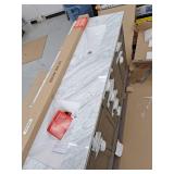 allen + roth Roveland 60-in Smokewood Undermount Double Sink Bathroom Vanity with Natural Carrara Natural Marble Top- Retail: $1799