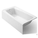 Kohler Irvine 60 x 32 Inch Cast Iron Alcove Bath with Integral Apron and Left Drain- Retail: $1198