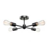 Globe Electric Vane 4-Light Matte Black Flush Mount Ceiling Light  66008
