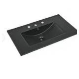30 Inch Black Vanity Top Bathroom Sink with 3 Holes