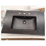 30 Inch Black Vanity Top Bathroom Sink with 3 Holes
