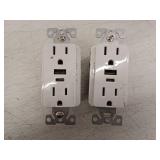 Lot of 2 Eaton USB Outlet Receptacles