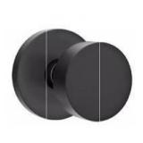Emtek Modern Classic Brass Round Knob with Disk Rosette, Flat Black