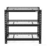 Kobalt Bolted 3 -Tier Heavy Duty Black Metal Utility shelving unit with Wire Shelves, 48-in W x 24-in D x 47-in H