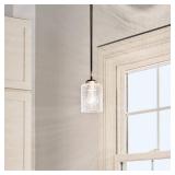 Kichler Winslow Contemporary 1 Light Brushed Nickel Mini Pendant Light with Clear Seeded Glass