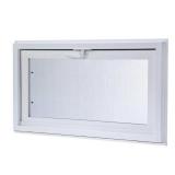 Reliabilt 32.25 in. x 24.25 in. White Double-Pane Insulated Glass Hinged Vinyl Hopper Inswing Basement Window with Screen