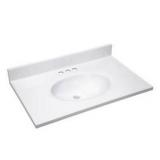 Single Vanity Sink, White, Approximately 30.25 x 18.5 Inch