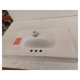 Single Vanity Sink, White, Approximately 30.25 x 18.5 Inch