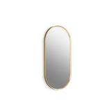 Essential 18 in. W x 36 in. H Oval Framed Wall Mount Bathroom Vanity Mirror in Moderne Brushed Gold