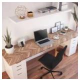 allen + roth Natural grain 8-ft x 25-in x 1.5-in Chevron Acacia Wood Butcher Block Countertop- Retail: $359