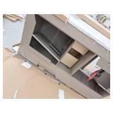 allen + roth Roveland 60-in Smokewood Undermount Double Sink Bathroom Vanity with Natural Carrara Natural Marble Top