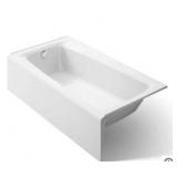 Kohler Irvine 60 x 32 Inch Cast Iron Alcove Bath with Integral Apron and Left Drain- Retail: $1198