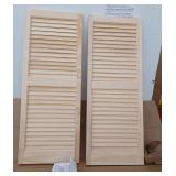 Unfinished Louvered Window Shutters 15x39 Pair