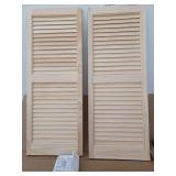 Unfinished Louvered Window Shutters 15x39 Pair