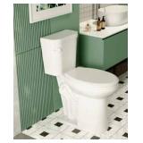 Deervalley Two-Piece Elongated Toilet, 12in Rough-in Single-Flush, 1.28 GPF- Retail: $214