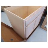 Hampton Bay Hampton Unfinished Beech Recessed Panel Stock Assembled Sink Base Kitchen Cabinet, 36 in. x 34.5 in. x 24 in