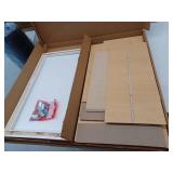 Hampton 36 in. W x 24 in. D x 34.5 in. H Partially Assembled Corner Sink Base Cabinet in Satin White- Retail: $204