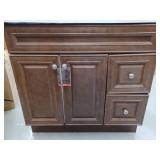 Glacier Bay Glensford 36-inch Bathroom Vanity Cabinet With Top, Butterscotch, 36W x 22D x 34H.- Retail: $359