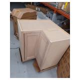 Hampton Unfinished Beech Recessed Panel Assembled Lazy Susan Corner Base Kitchen Cabinet (28.5 in x 34.5 in x 16.5 in)- Retail: $239