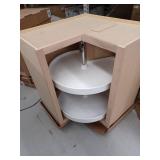 Hampton Unfinished Beech Recessed Panel Assembled Lazy Susan Corner Base Kitchen Cabinet (28.5 in x 34.5 in x 16.5 in)- Retail: $239