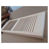 Pinecroft 15 in. x 39 in. Pine Louvered Shutters Pair, Unfinished