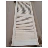 Pinecroft 15 in. x 39 in. Pine Louvered Shutters Pair, Unfinished