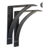 Heavy Duty 3x20x20 Black Steel Arched Support Brackets - Set of 4