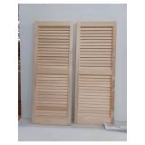Pine Louvered Shutters 15x39 Inches Unfinshed, Pair