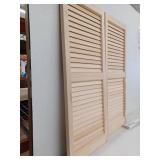 Pine Louvered Shutters 15x39 Inches Unfinshed, Pair