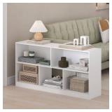 Daly 23.62 in. Tall White Wood 5-Shelf Standard Bookcase