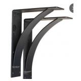 Heavy Duty 3x20x20 Black Steel Arched Support Brackets - Set of 4