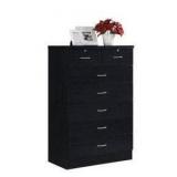 HODEDAH 7-Drawer Black Chest