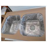 Stainless Steel 33 Inch Double Basin Sink, 4 Hole- Retail: $230
