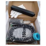 BWE 8 Jet Rainfall Shower Panel System with Rainfall Waterfall Shower Head and Shower Wand in Black Bamboo- Retail: $151