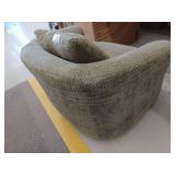 Harper And Bright Designs Green 360 Swivel Arm Chair with a Throw Pillow- Retail: $348