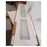 TENONER 30 in. x 80 in. 3-Lite Frosted Glass Solid Core White Finished MDF Bi-fold Door with Lock, Handle, and Hardware Kit- Retail: $289