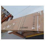 TENONER 30 in. x 80 in. 3-Lite Frosted Glass Solid Core White Finished MDF Bi-fold Door with Lock, Handle, and Hardware Kit- Retail: $289