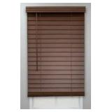 StyleWell Textured Dark Oak Cordless Room Darkening Faux Wood Blinds with 2 in. Slats, 52.75 in. W x 72 in. L, (Incomplete)