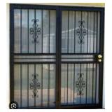 Recessed Mount Steel Double Patio Security Storm Door, Black