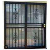 Recessed Mount Steel Double Patio Security Storm Door, Black