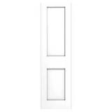 Alexandria Moulding 20 in. x 80 in. x 1-3/8 in. 2-Panel Flat Square Top Shaker Sticking Pre-Fit and Beveled Primed Wood Core Door Slab