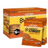 Honey Stinger Organic Gluten Free Salted Caramel Waffle, Energy Stroopwafel for Exercise, Endurance and Performance, Sports Nutrition for Home & Gym, Pre & Post Workout, Box of 16 Waffles, 16.96 Oz