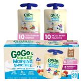 GoGo squeeZ Morning smoothieZ Variety Pack, Mixed Berry & Strawberry Banana, 3 oz (Pack of 20), Gluten Free Yogurt, Fruit and Oat Smoothie Snacks for Kids, No Preservatives, No Fridge Needed, BPA Free
