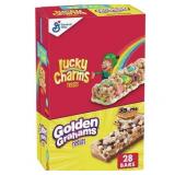 Golden Grahams Lucky Charms Breakfast Cereal Treat Bars Variety Pack  28 ct