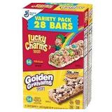 Golden Grahams Lucky Charms Breakfast Cereal Treat Bars Variety Pack  28 ct