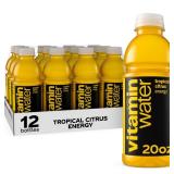 vitaminwater Energy Tropical Citrus Nutrient Enhanced Flavored Water Beverage, 20 fl oz Bottles, 12 Pack