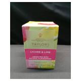 Taylors of Harrogate Lychee & Lime  Green Tea  Individually Wrapped Bags  20 Count (Pack of 1)  Uplifting  Zesty & Lively  Caffeinated  Enjoy Hot or Iced  20 Teabags