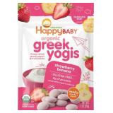 Happy Baby Organics Baby Snacks, Greek Yogis, Freeze Dried Yogurt & Fruit Snacks, Gluten Free Snack for Babies 9+ Months, Strawberry & Banana, 1 Ounce (Pack of 2)